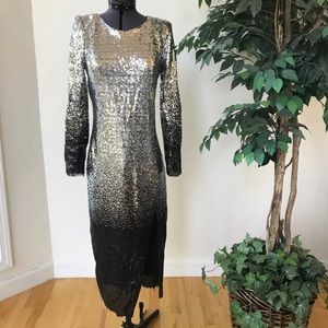 ZARA OMBRÉ MIDI SEQUIN DRESS